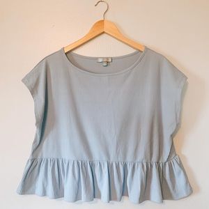 Cropped T-shirt with peplum